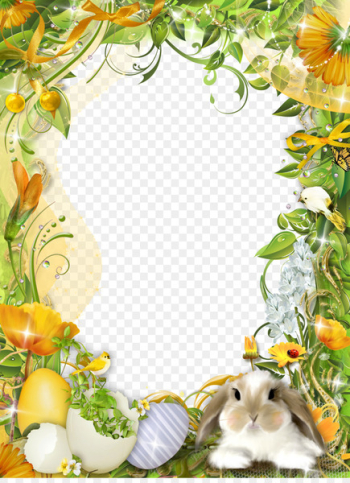 Easter Bunny Picture frame Photography - Frame Template design pattern 