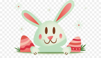 Easter Bunny Rabbit Easter egg - Easter bunny ears pink cartoon vector material 