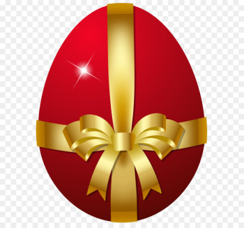 Easter Bunny Red Easter egg Clip art - Red Easter Egg with Bow PNG Clip Art Image 