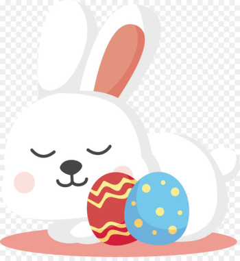 Easter Bunny White Rabbit Easter egg Illustration - Design of Easter White Rabbit 
