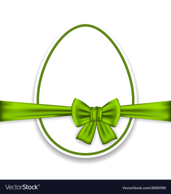 Easter celebration egg wrapping green bow vector image Easter celebration egg wrapping green bow vector image