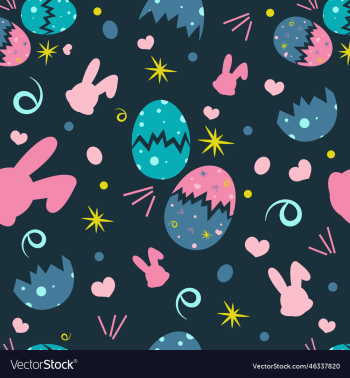 easter egg seamless pattern with doodle art