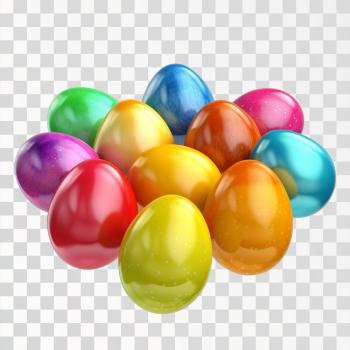 Easter eggs and happy, PNG picture