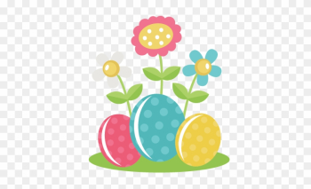 Easter Eggs With Flowers Svg Files For Scrapbooking - Easter Flower Clipart Png