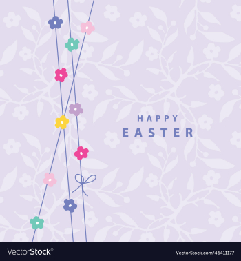 easter floral card - greeting card with colorful