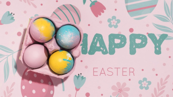 Easter mockup with copyspace Free Psd