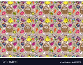 easter pattern with rabbit chick and eggs easter pattern with rabbit chick and eggs