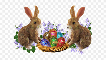 Easter, Rabbits, Eggs, Basket - Transparent Background Easter Eggs Easter Borders Easter, Rabbits, Eggs, Basket - Transparent Background Easter Eggs Easter Borders