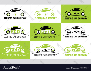 Eco electric car company logos vector image Eco electric car company logos vector image