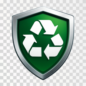 Eco-Friendly Recycling Shield Emblem Eco-Friendly Recycling Shield Emblem
