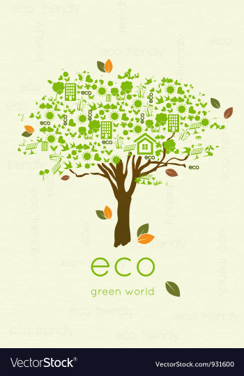 Eco friendly tree vector image Eco friendly tree vector image
