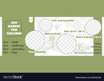 eco shop for children banner minimalism art line eco shop for children banner minimalism art line