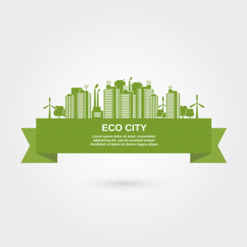 Eco town concept Free Vector Eco town concept Free Vector
