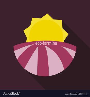 Ecologically clean field and sunrise icon vector image Ecologically clean field and sunrise icon vector image