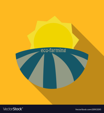 Ecologically clean field and sunrise icon vector image Ecologically clean field and sunrise icon vector image