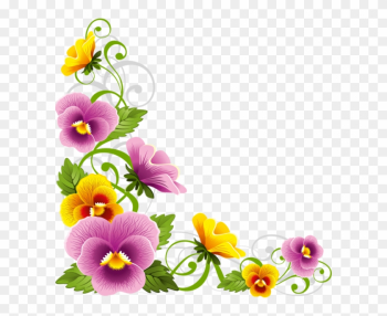 Edges, Corners Tubes, Corners - Flower Borders Corner Png