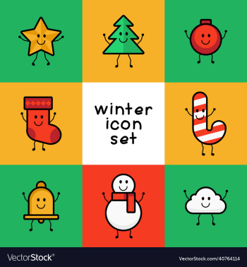 editable winter doodle icon set editable winter doodle icon set
