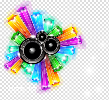 EDS 10 art, Nightclub Disco Dance party, Explosive color notes background sound transparent background PNG clipart