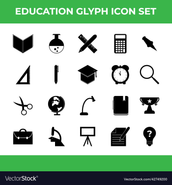 education glyph icon set education glyph icon set
