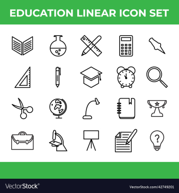 education linear icon set education linear icon set