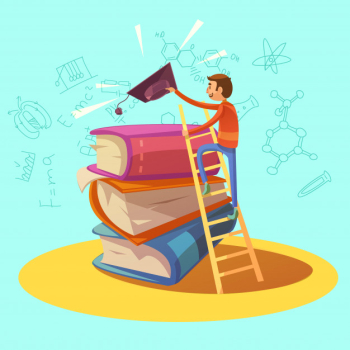 Education retro cartoon concept Education retro cartoon concept