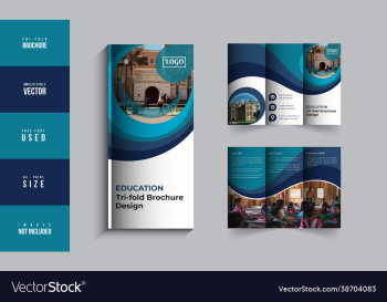 education tri-fold brochure template design