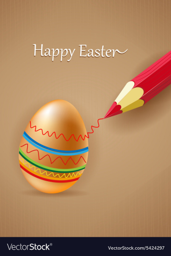 Egg with pencil vector image Egg with pencil vector image