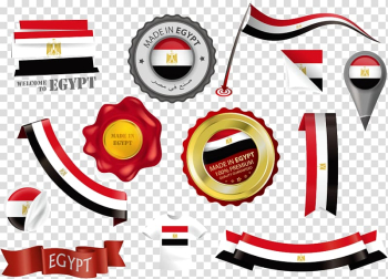 Egypt flag and ribbon illustration, Flag of Egypt Flag of South Africa, Egyptian flag and national emblem transparent background PNG clipart