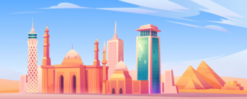 Egypt landmarks, cairo city skyline mobile screen Free Vector Egypt landmarks, cairo city skyline mobile screen Free Vector