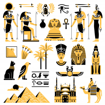 Egypt symbols decorative icons set Free Vector Egypt symbols decorative icons set Free Vector