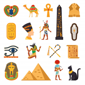 Egypt touristic icons set Egypt touristic icons set