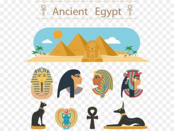 Egyptian pyramids Ancient Egyptian deities - Egypt cartoon elements 