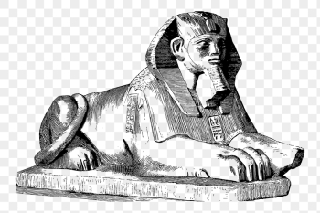 Egyptian Sphinx statue png, vintage | Free PNG - rawpixel