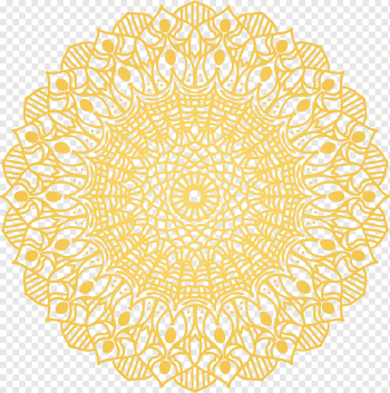 Eid al-Fitr Eid Mubarak Eid al-Adha, Yellow festival of Eid al Fitr, yellow mandala artwork, textile, symmetry, eid Aladha png