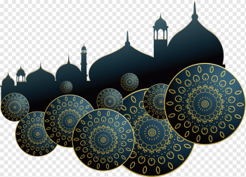 Eid al-Fitr Eid Mubarak Islam Illustration, Dark blue church Poster, blue, symmetry, dark png