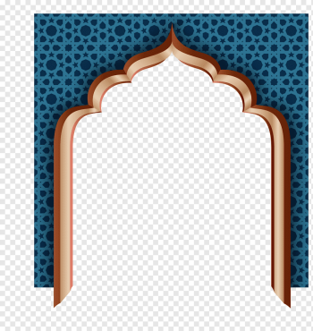 Eid al-Fitr Eid Mubarak Ramadan Eid al-Adha, Blue retro wall door, blue and brown arch, border, texture, frame png