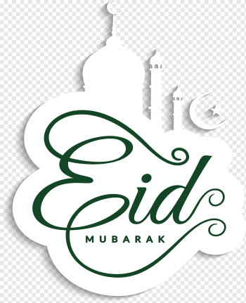 Eid Mubarak Eid al-Fitr Eid al-Adha Holiday Gift, White church Eid Poster, white background with Eid Mubarak text overlay, text, black White, logo png