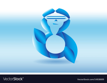 Eight logo design blue shaped vector image Eight logo design blue shaped vector image