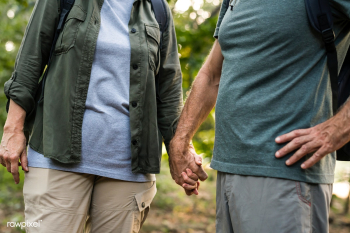 Elderly couple holding hands in the forest | Free stock photo - 416938 Elderly couple holding hands in the forest | Free stock photo - 416938