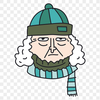 Elderly during wintertime sticker transparent | Free PNG Sticker - rawpixel