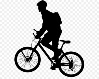 Electric bicycle Cycling Bicycle suspension Clip art - Man Riding Bicycle Silhouette Clip Art PNG Image 