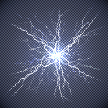 Electric lightning realistic transparent background Free Vector Electric lightning realistic transparent background Free Vector