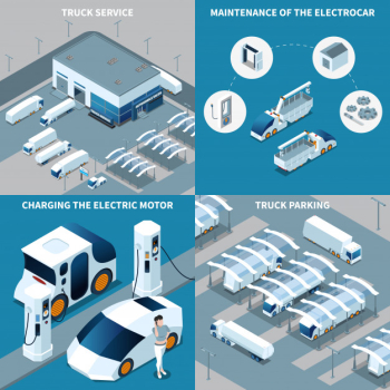 Electric vehicles isometric design concept Free Vector Electric vehicles isometric design concept Free Vector