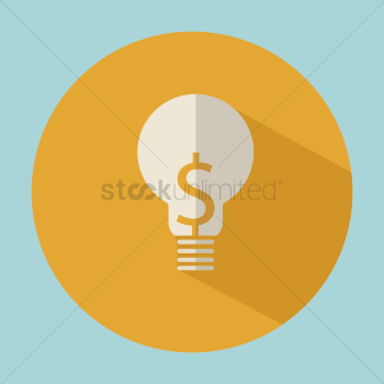 Electrical bulb with dollar symbol Electrical bulb with dollar symbol