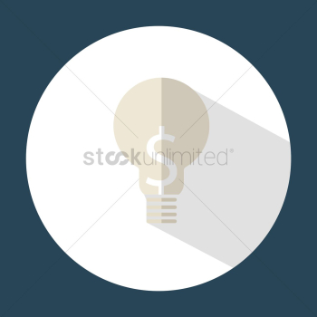 Electrical bulb with dollar symbol Electrical bulb with dollar symbol