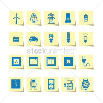 Electrical power and appliance icon set Electrical power and appliance icon set