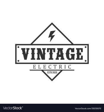 electrical voltage logo vintage simple minimalist