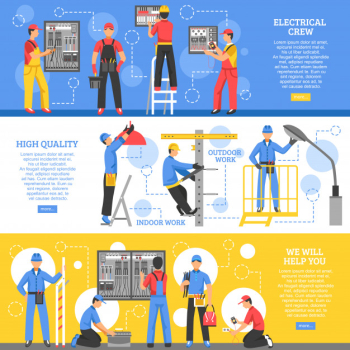 Electrical works horizontal banners Electrical works horizontal banners