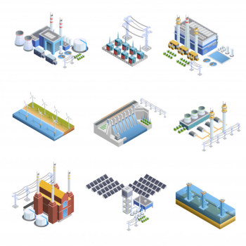 Electricity generation plants images set Electricity generation plants images set