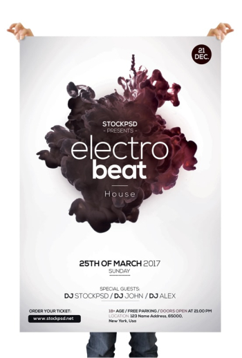 Electro Beat – Free PSD Flyer Template Electro Beat – Free PSD Flyer Template